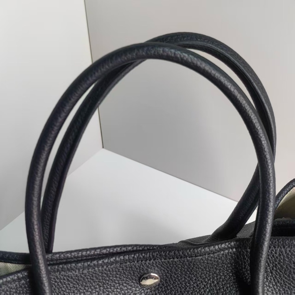 Hermes Garden Party 36 Togo A 2017 Black Silver Hardware Handbag Negonda - Picture 11 of 14